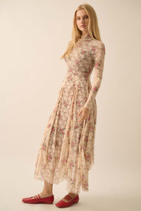 Garden of Delights Floral-Print Lace Maxi Dress - ShopPromesa