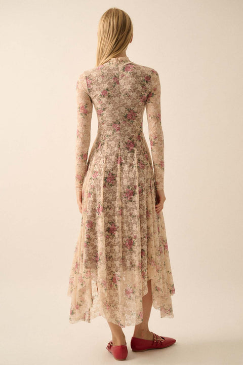 Garden of Delights Floral-Print Lace Maxi Dress - ShopPromesa