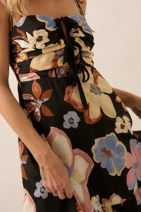 Grow for It Textured Floral Tie-Front Midi Dress - ShopPromesa
