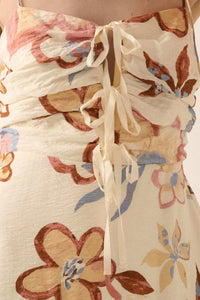 Grow for It Textured Floral Tie-Front Midi Dress - ShopPromesa