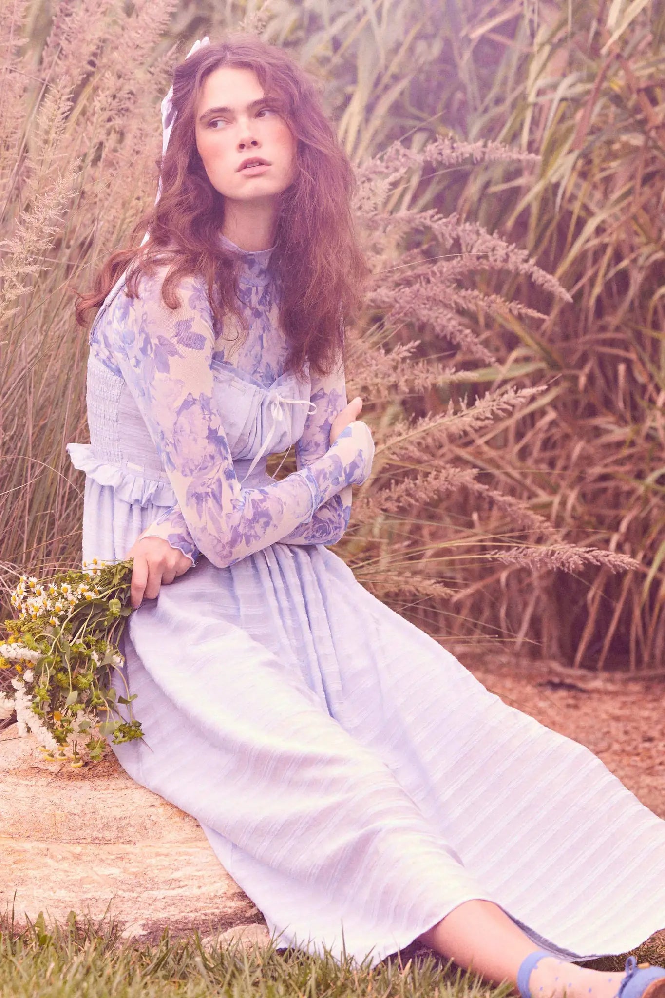 Sweet Prelude Striped Ribbon-Trim Midi Dress - ShopPromesa