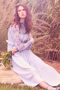 Sweet Prelude Striped Ribbon-Trim Midi Dress - ShopPromesa