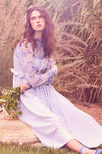 Sweet Prelude Striped Ribbon-Trim Midi Dress - ShopPromesa