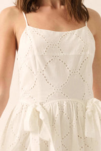 Sunday Girl Eyelet Lace Bow-Detail Midi Dress - ShopPromesa