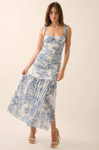 Dewy Dreams Floral Mesh Off-Shoulder Maxi Dress - ShopPromesa