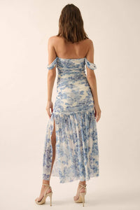 Dewy Dreams Floral Mesh Off-Shoulder Maxi Dress - ShopPromesa