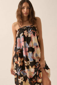 Growing Places Textured Floral Tiered Maxi Dress - ShopPromesa