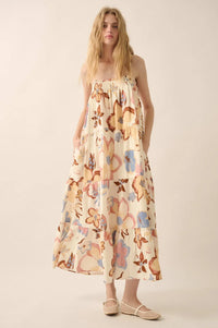 Growing Places Textured Floral Tiered Maxi Dress - ShopPromesa