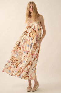 Growing Places Textured Floral Tiered Maxi Dress - ShopPromesa