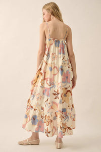 Growing Places Textured Floral Tiered Maxi Dress - ShopPromesa
