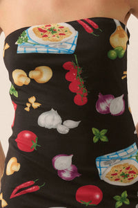 Mambo Italiano Printed Mesh Strapless Maxi Dress - ShopPromesa