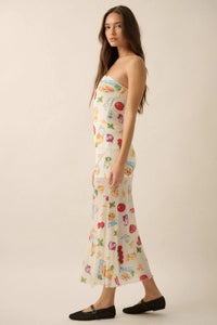 Mambo Italiano Printed Mesh Strapless Maxi Dress - ShopPromesa