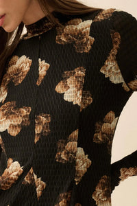 Sweet Bouquet Floral Honeycomb Mesh Mini Dress - ShopPromesa