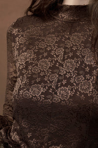 Spellbound Floral Lace Long-Sleeve Flare Mini Dress - ShopPromesa