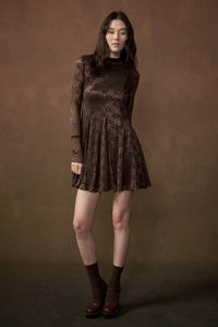 Spellbound Floral Lace Long-Sleeve Flare Mini Dress - ShopPromesa