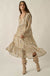 Vintage Garden Floral Chiffon Tiered Midi Prairie Dress - ShopPromesa
