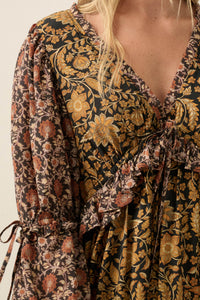 Wildflower Junction Floral Bell-Sleeve Maxi Dress - ShopPromesa