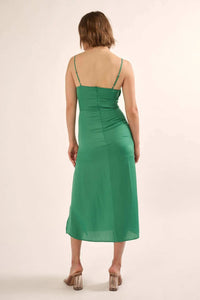 Simply Irresistible Satin Cowl Neck Corset Slip Dress - ShopPromesa