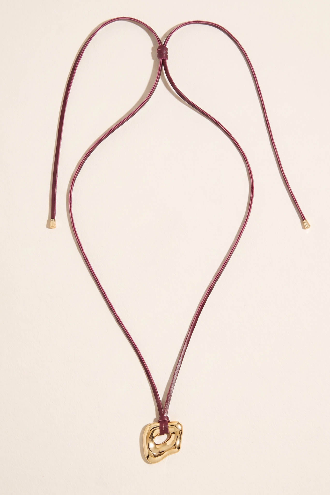 Balboa Abstract Gold Pendant Cord Necklace - ShopPromesa