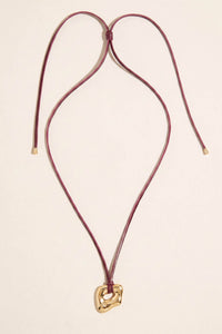 Balboa Abstract Gold Pendant Cord Necklace - ShopPromesa