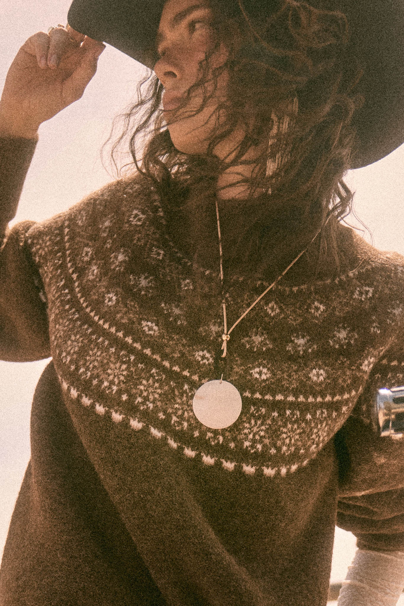 Malibu Shell Disc and Wood Hoop Cord Necklace - ShopPromesa