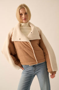 Bundle Up Sherpa Fleece-Lined Puffer Jacket - ShopPromesa