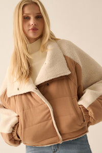 Bundle Up Sherpa Fleece-Lined Puffer Jacket - ShopPromesa