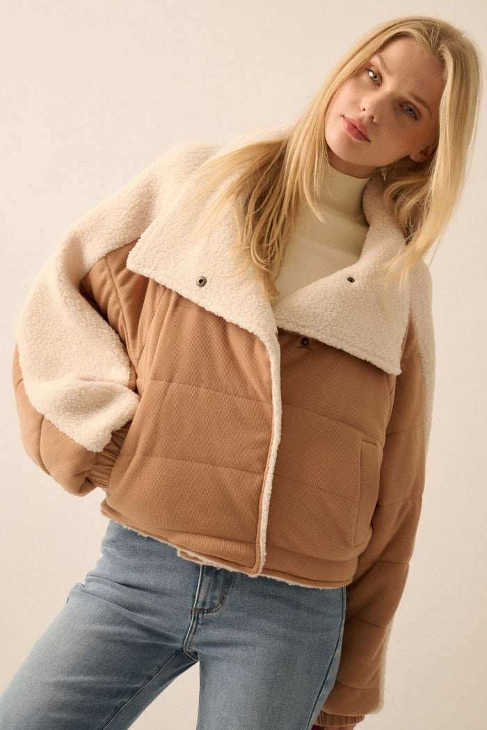 Bundle Up Sherpa Fleece-Lined Puffer Jacket - ShopPromesa