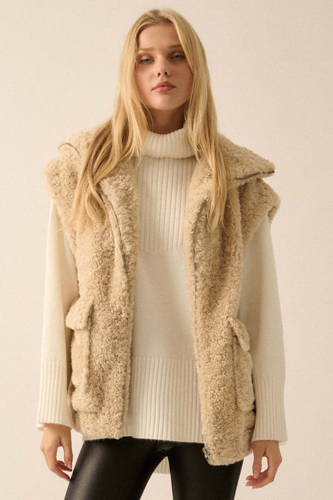 Creature Comforts Zip-Up Faux Fur Vest - ShopPromesa