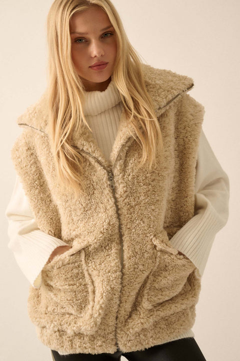 Creature Comforts Zip-Up Faux Fur Vest - ShopPromesa