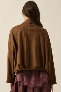 Keep it Smooth Vegan Suede Waterfall Lapel Jacket - ShopPromesa