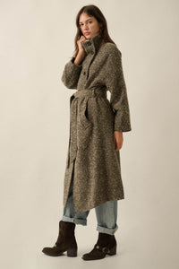 High Road Herringbone Tweed Belted Overcoat - ShopPromesa