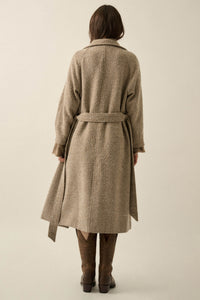 High Road Herringbone Tweed Belted Overcoat - ShopPromesa