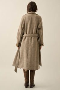 High Road Herringbone Tweed Belted Overcoat - ShopPromesa
