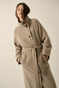 High Road Herringbone Tweed Belted Overcoat - ShopPromesa