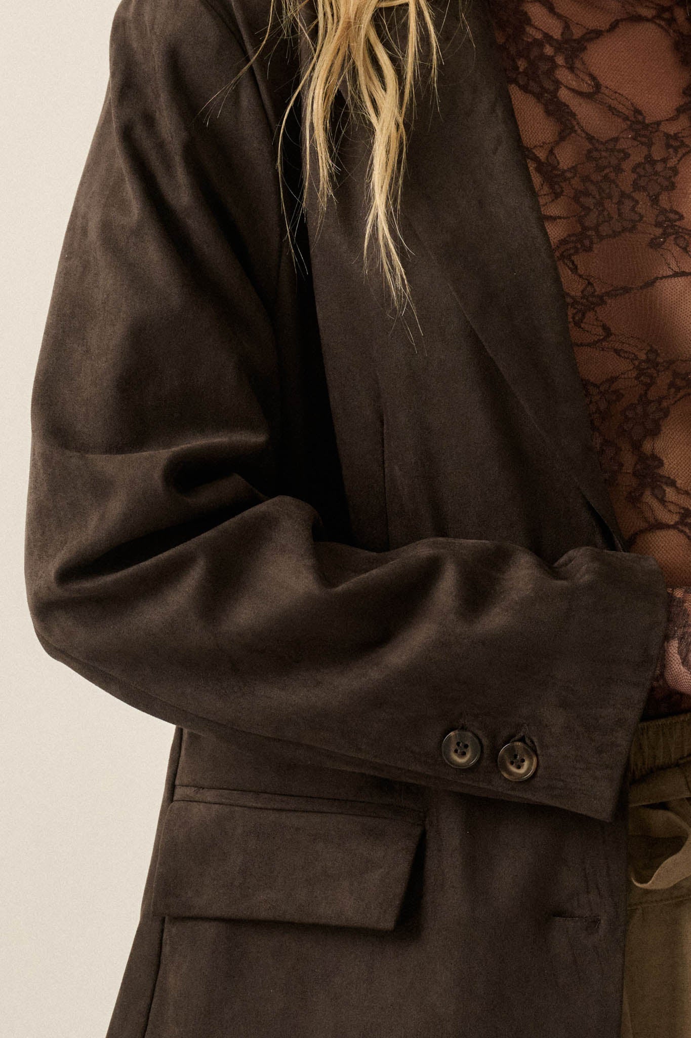Smooth Operator Vegan Suede 2-Button Blazer - ShopPromesa