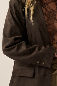 Smooth Operator Vegan Suede 2-Button Blazer - ShopPromesa