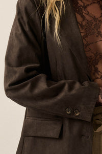 Smooth Operator Vegan Suede 2-Button Blazer - ShopPromesa