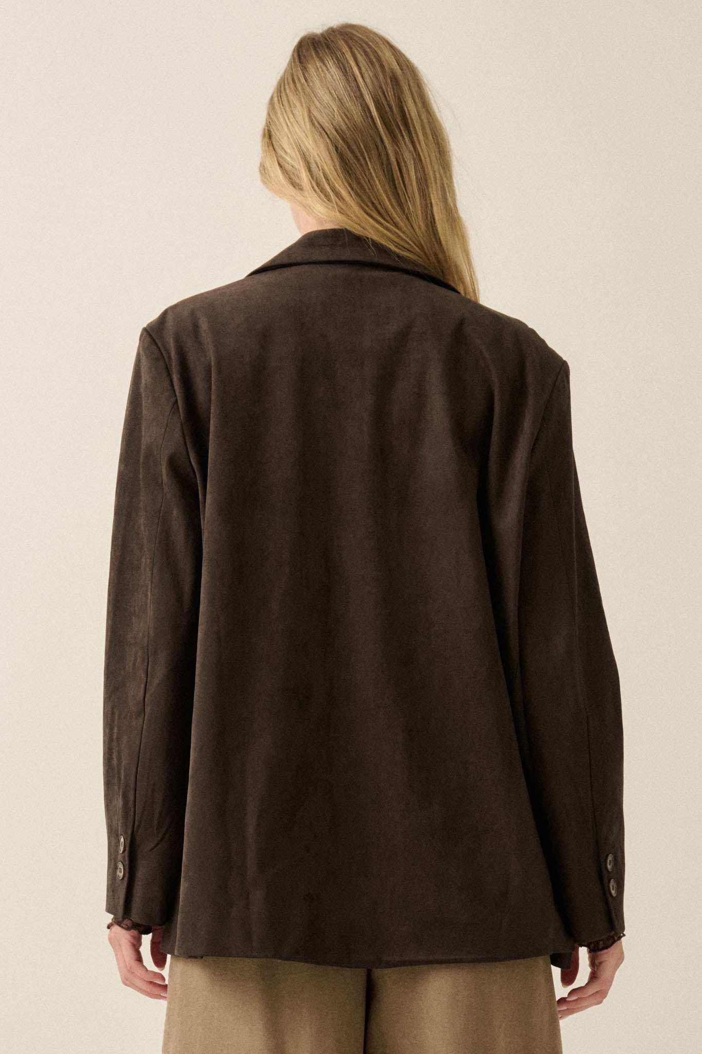 Smooth Operator Vegan Suede 2-Button Blazer - ShopPromesa