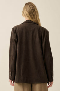 Smooth Operator Vegan Suede 2-Button Blazer - ShopPromesa