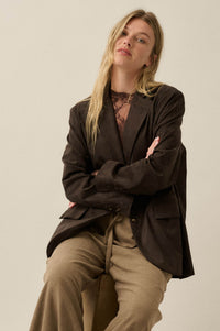 Smooth Operator Vegan Suede 2-Button Blazer - ShopPromesa