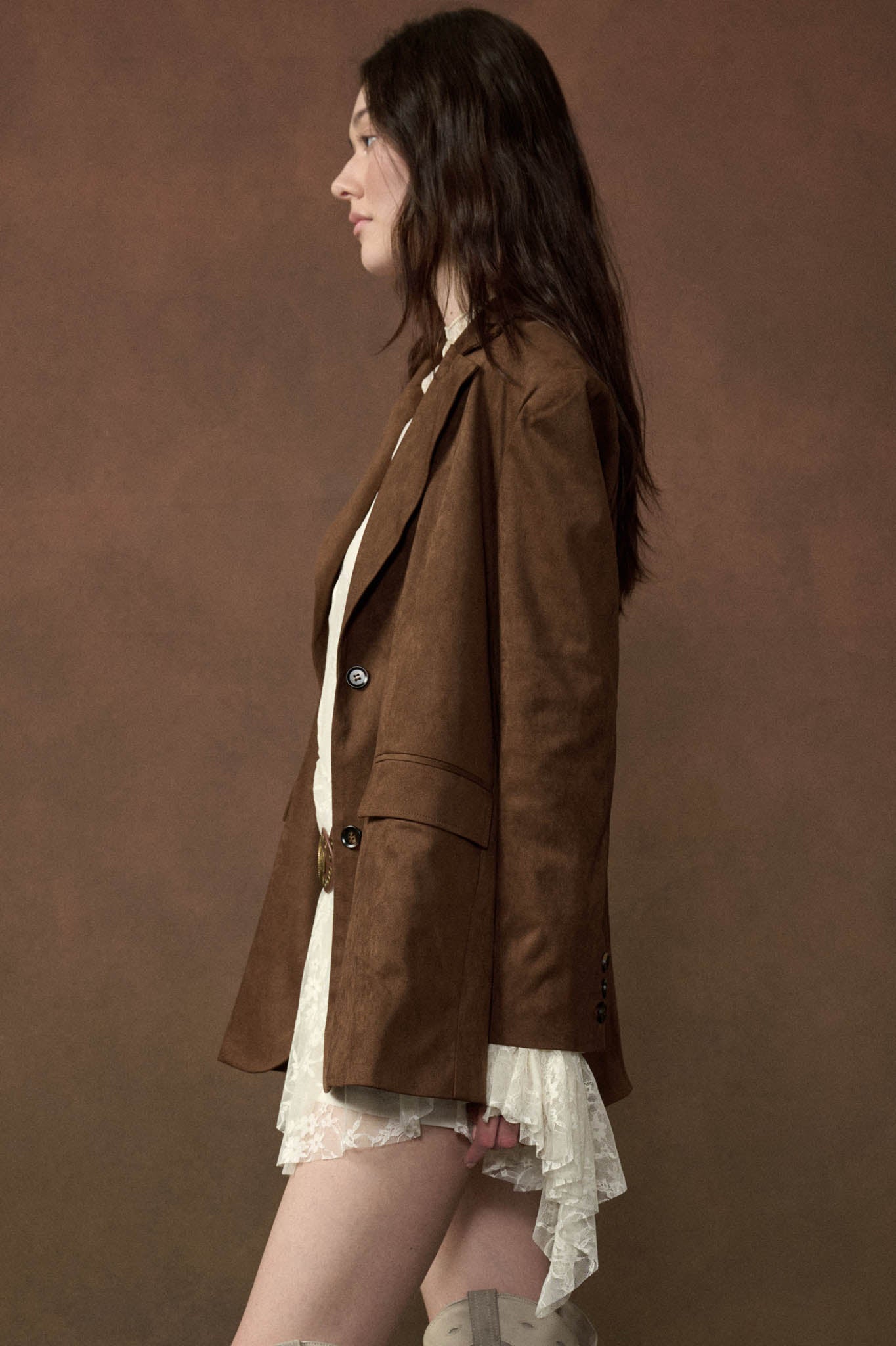Smooth Operator Vegan Suede 2-Button Blazer - ShopPromesa