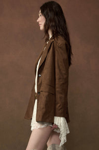 Smooth Operator Vegan Suede 2-Button Blazer - ShopPromesa