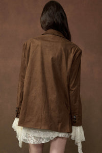 Smooth Operator Vegan Suede 2-Button Blazer - ShopPromesa