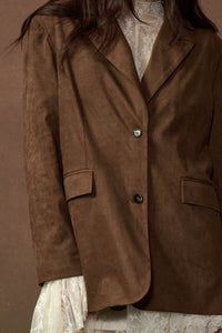 Smooth Operator Vegan Suede 2-Button Blazer - ShopPromesa