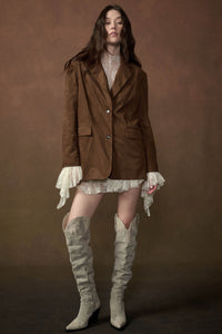 Smooth Operator Vegan Suede 2-Button Blazer - ShopPromesa