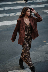 Smooth Operator Vegan Suede 2-Button Blazer - ShopPromesa