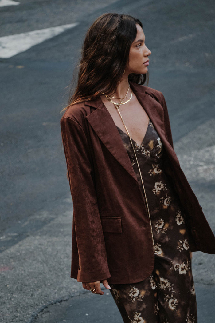 Smooth Operator Vegan Suede 2-Button Blazer - ShopPromesa