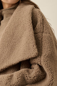 Sure Thing Sherpa Fleece Waterfall Lapel Jacket - ShopPromesa