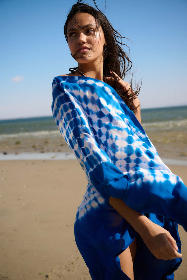 Rising Tides Tie-Dye Open-Front Kimono Cover-Up - ShopPromesa